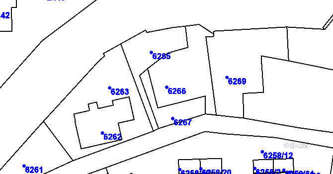 Parcela st. 6266 v KÚ Varnsdorf, Katastrální mapa