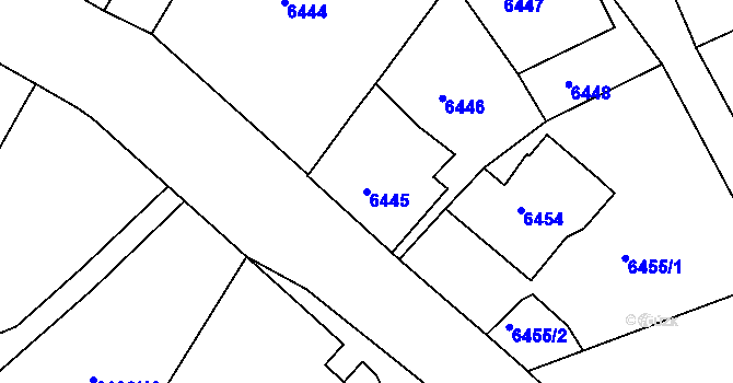 Parcela st. 6445 v KÚ Varnsdorf, Katastrální mapa