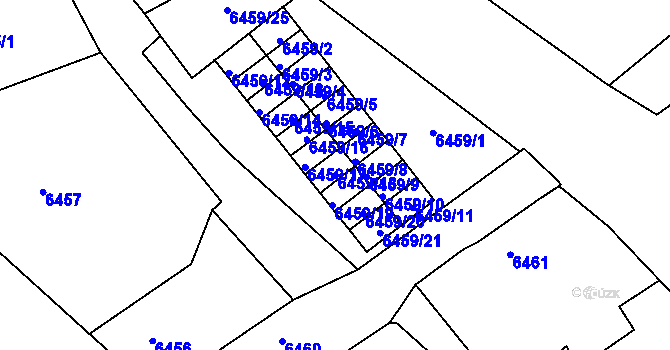 Parcela st. 6459/18 v KÚ Varnsdorf, Katastrální mapa