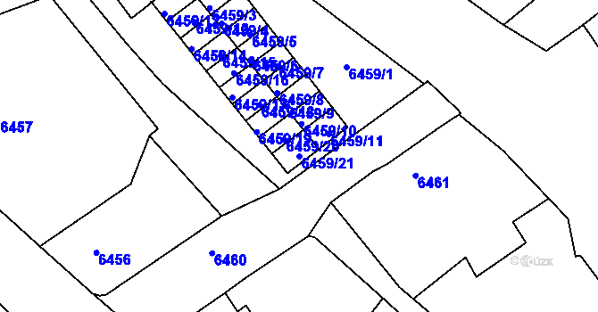 Parcela st. 6459/21 v KÚ Varnsdorf, Katastrální mapa