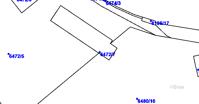 Parcela st. 6472/7 v KÚ Varnsdorf, Katastrální mapa