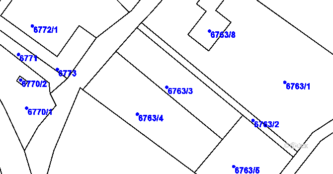 Parcela st. 6763/3 v KÚ Varnsdorf, Katastrální mapa