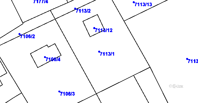 Parcela st. 7113/1 v KÚ Varnsdorf, Katastrální mapa