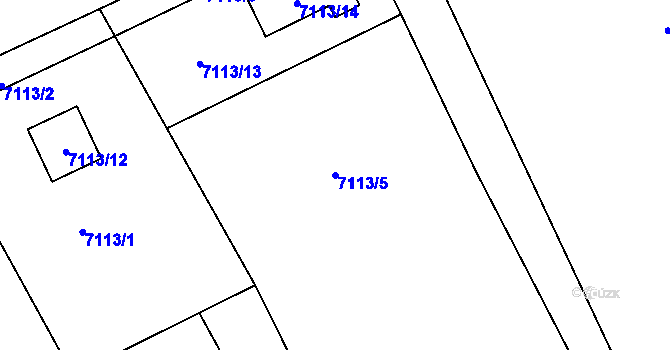 Parcela st. 7113/5 v KÚ Varnsdorf, Katastrální mapa