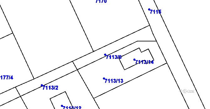 Parcela st. 7113/6 v KÚ Varnsdorf, Katastrální mapa