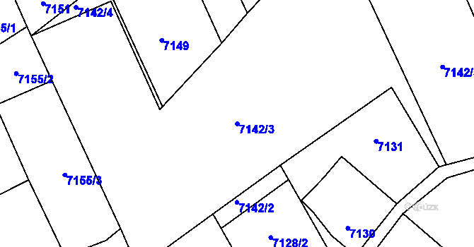 Parcela st. 7142/3 v KÚ Varnsdorf, Katastrální mapa