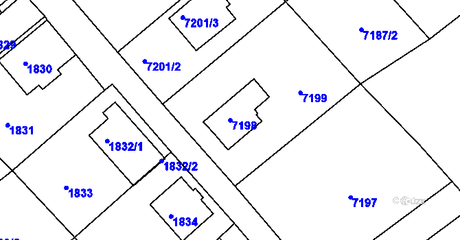 Parcela st. 7198 v KÚ Varnsdorf, Katastrální mapa