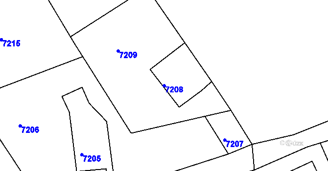 Parcela st. 7208 v KÚ Varnsdorf, Katastrální mapa