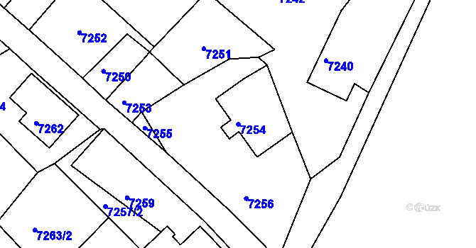 Parcela st. 7254 v KÚ Varnsdorf, Katastrální mapa