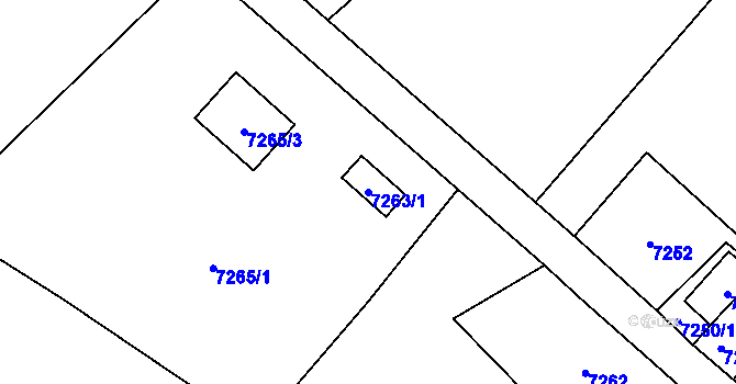 Parcela st. 7263/1 v KÚ Varnsdorf, Katastrální mapa