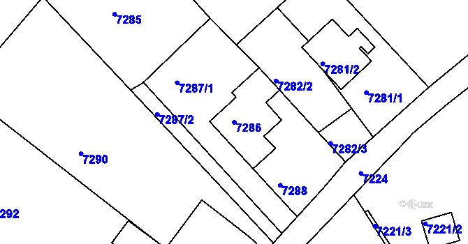 Parcela st. 7286 v KÚ Varnsdorf, Katastrální mapa