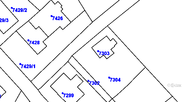 Parcela st. 7303 v KÚ Varnsdorf, Katastrální mapa