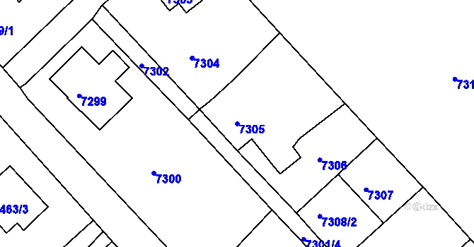Parcela st. 7305 v KÚ Varnsdorf, Katastrální mapa