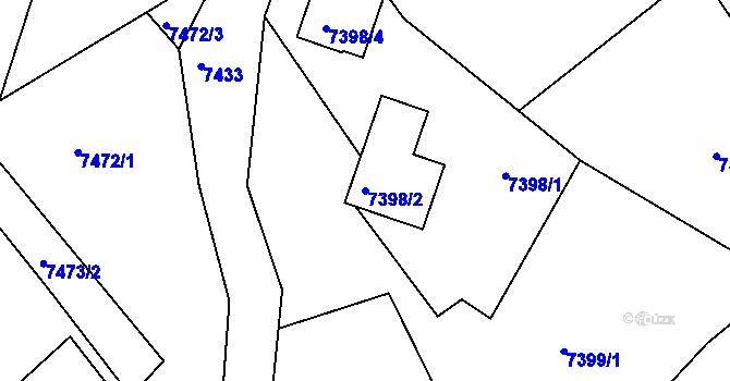 Parcela st. 7398/2 v KÚ Varnsdorf, Katastrální mapa