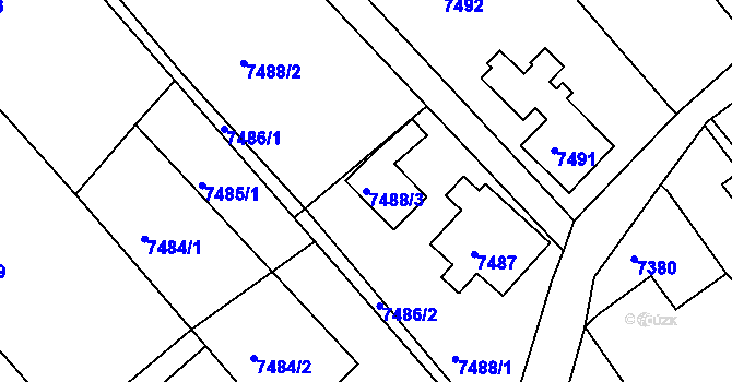 Parcela st. 7488/3 v KÚ Varnsdorf, Katastrální mapa