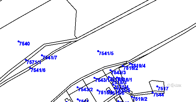 Parcela st. 7541/5 v KÚ Varnsdorf, Katastrální mapa