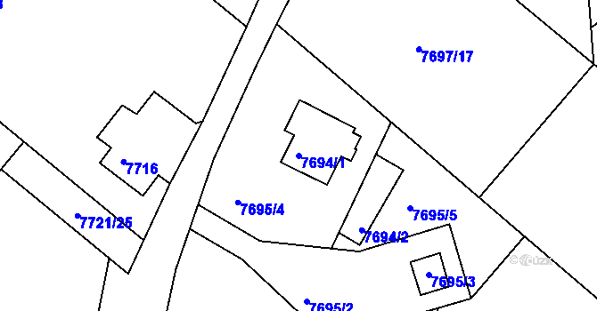 Parcela st. 7694/1 v KÚ Varnsdorf, Katastrální mapa