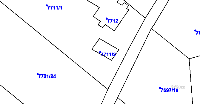 Parcela st. 7711/2 v KÚ Varnsdorf, Katastrální mapa
