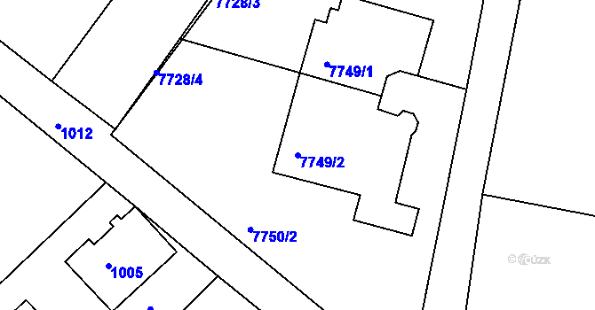 Parcela st. 7749/2 v KÚ Varnsdorf, Katastrální mapa