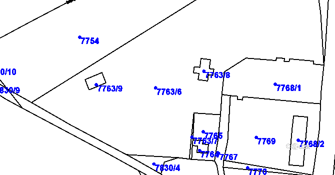 Parcela st. 7763 v KÚ Varnsdorf, Katastrální mapa