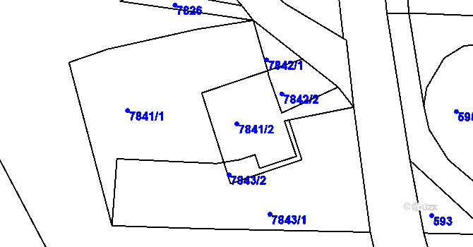 Parcela st. 7841/2 v KÚ Varnsdorf, Katastrální mapa