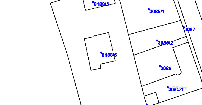 Parcela st. 8188/6 v KÚ Varnsdorf, Katastrální mapa