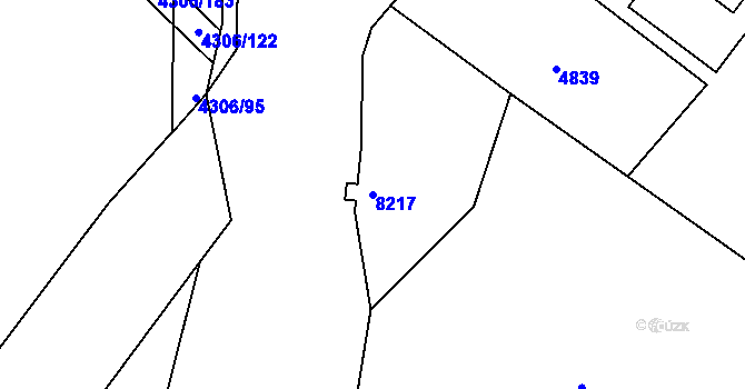 Parcela st. 8217 v KÚ Varnsdorf, Katastrální mapa