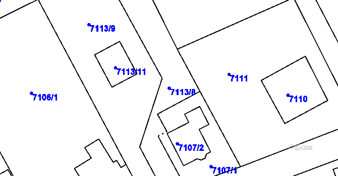 Parcela st. 7113/8 v KÚ Varnsdorf, Katastrální mapa