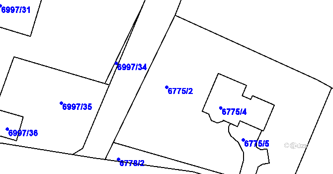 Parcela st. 6775/2 v KÚ Varnsdorf, Katastrální mapa