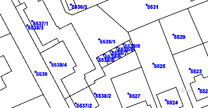 Parcela st. 5538/6 v KÚ Varnsdorf, Katastrální mapa