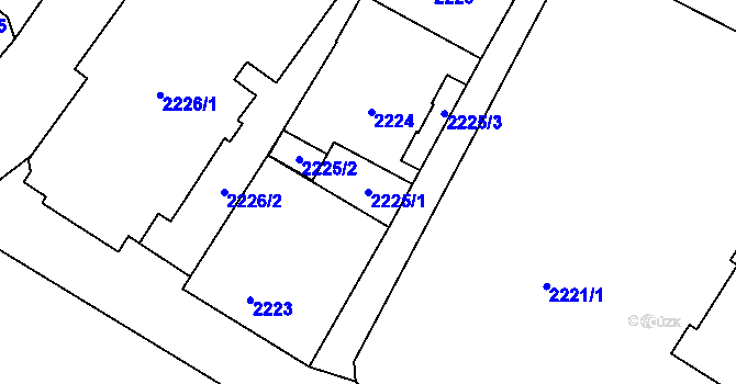 Parcela st. 2225/1 v KÚ Varnsdorf, Katastrální mapa