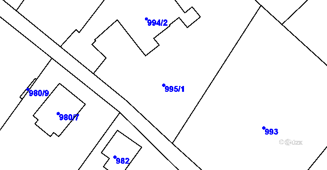 Parcela st. 995/1 v KÚ Varnsdorf, Katastrální mapa