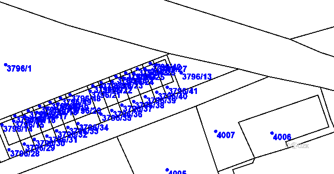 Parcela st. 3796/41 v KÚ Varnsdorf, Katastrální mapa