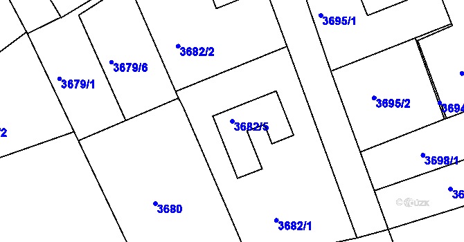 Parcela st. 3682/5 v KÚ Varnsdorf, Katastrální mapa