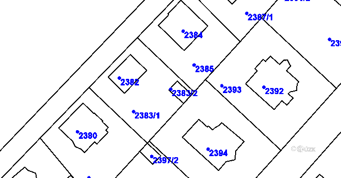 Parcela st. 2383/2 v KÚ Varnsdorf, Katastrální mapa