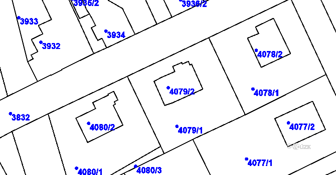 Parcela st. 4079/2 v KÚ Varnsdorf, Katastrální mapa