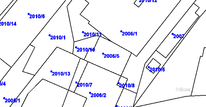 Parcela st. 2006/5 v KÚ Varnsdorf, Katastrální mapa