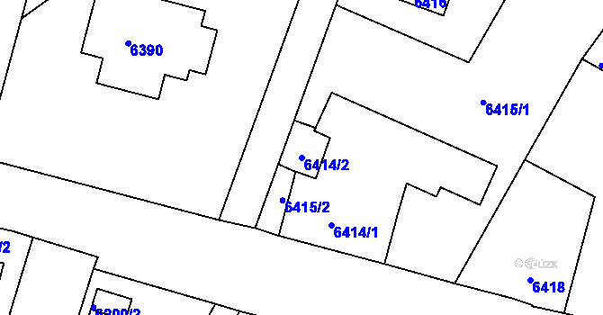 Parcela st. 6414/2 v KÚ Varnsdorf, Katastrální mapa
