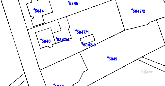 Parcela st. 5847/3 v KÚ Varnsdorf, Katastrální mapa