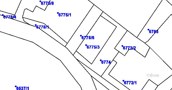 Parcela st. 6775/3 v KÚ Varnsdorf, Katastrální mapa