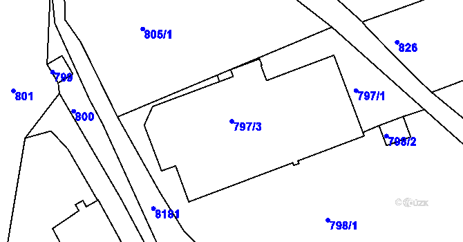 Parcela st. 797/3 v KÚ Varnsdorf, Katastrální mapa