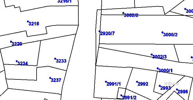 Parcela st. 2920/6 v KÚ Varnsdorf, Katastrální mapa