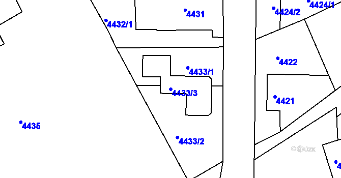 Parcela st. 4433/3 v KÚ Varnsdorf, Katastrální mapa