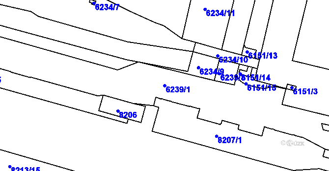 Parcela st. 6239/1 v KÚ Varnsdorf, Katastrální mapa