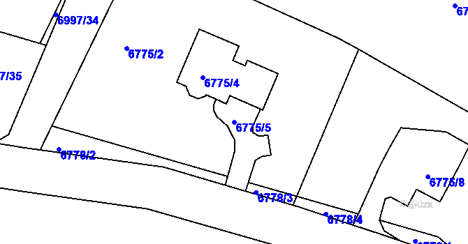 Parcela st. 6775/5 v KÚ Varnsdorf, Katastrální mapa