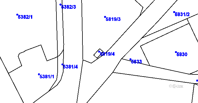 Parcela st. 5819/4 v KÚ Varnsdorf, Katastrální mapa