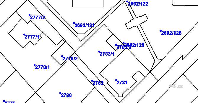 Parcela st. 2783/1 v KÚ Varnsdorf, Katastrální mapa