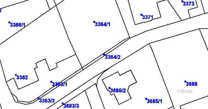 Parcela st. 3364/2 v KÚ Varnsdorf, Katastrální mapa
