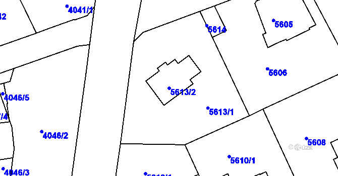 Parcela st. 5613/2 v KÚ Varnsdorf, Katastrální mapa