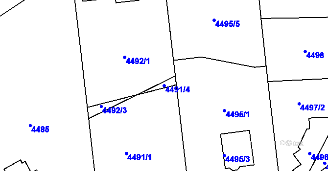 Parcela st. 4491/4 v KÚ Varnsdorf, Katastrální mapa